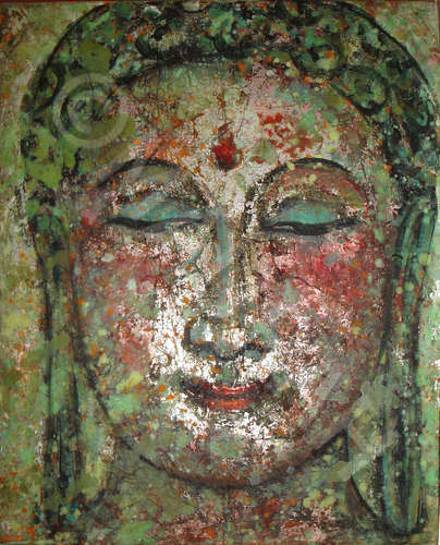 MAURAH BOUDDHA ARGENT-VERT